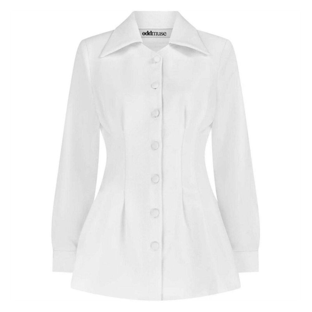 Odd Muse Womens/Ladies Tailored Long-Sleeved Blouse / White